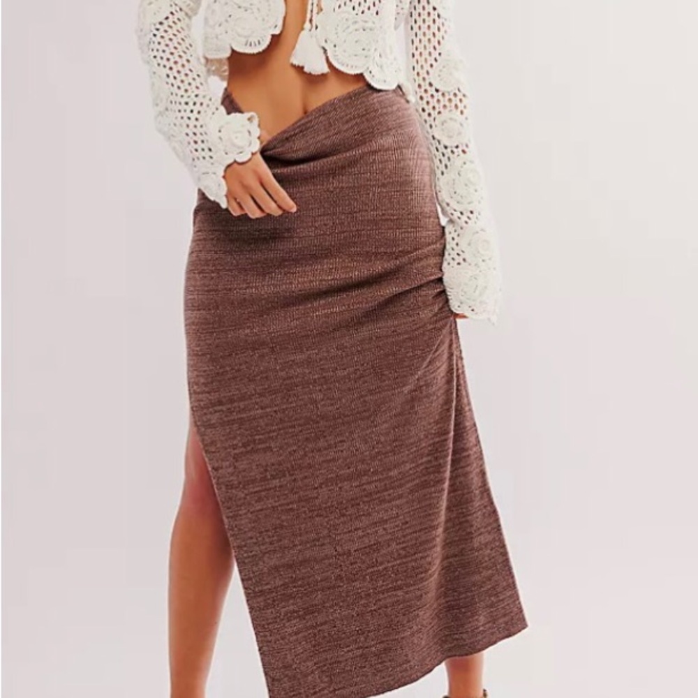 Free People Blue Space Dye Midi skirt